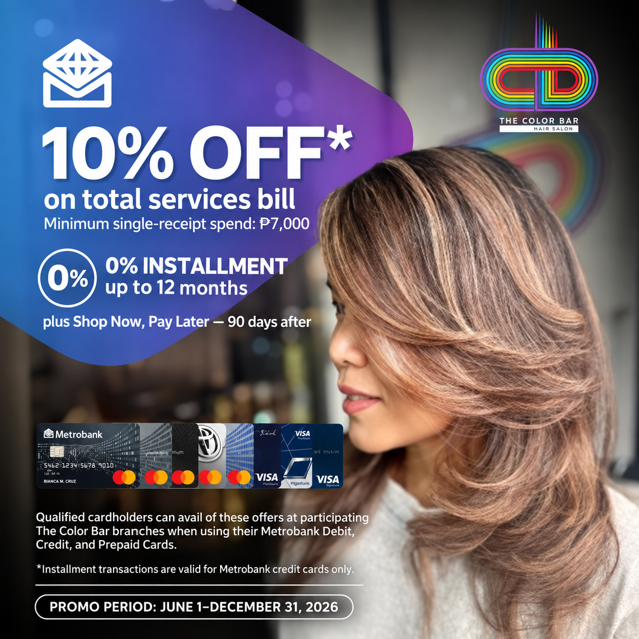 Get 10% Off at The Color Bar with Metrobank Cards